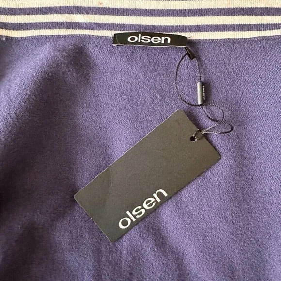 Olsen Women’s Snap Button Mock Neck Sweater Size 4 XS Blue Soft New - Picture 11 of 14